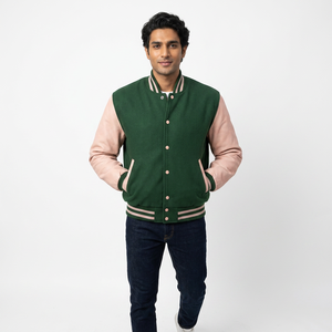 Veste universitaire de haute qualité, corps en laine et manches en cuir, marque personnalisée et veste de baseball pour hommes - Product Image 1
