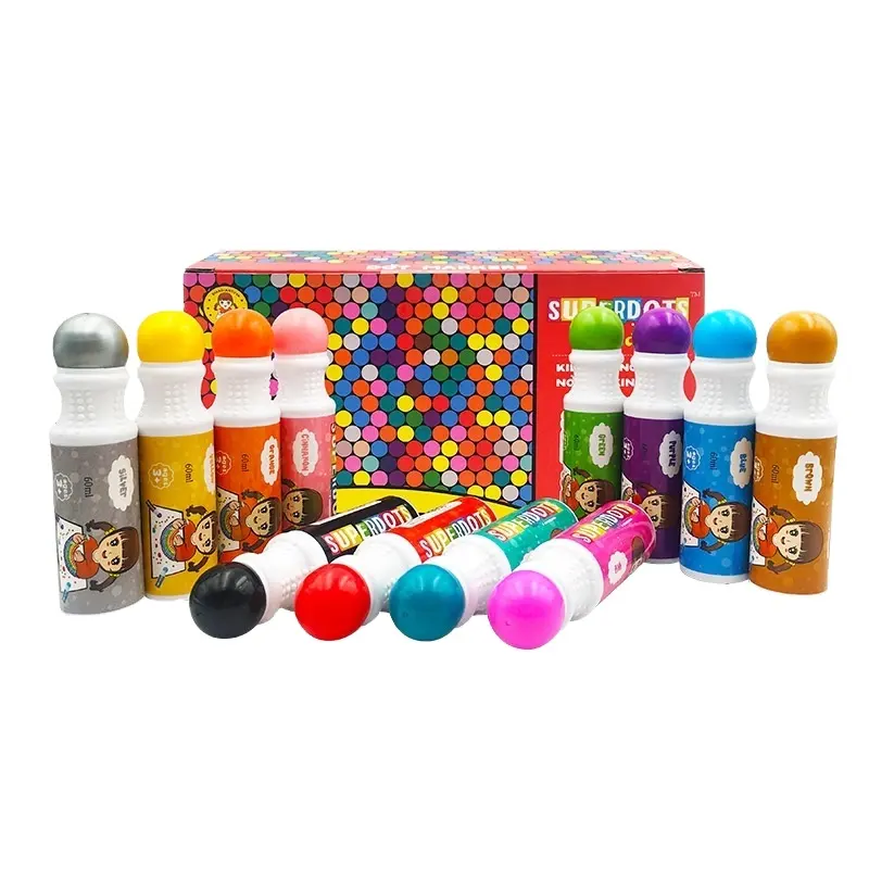 Mainan Musim Panas 2021 Aneka Warna Aman Tidak Beracun Pena Bingo Dapat Dicuci Dot Marker Anak Mewarnai Set untuk Mainan Pendidikan