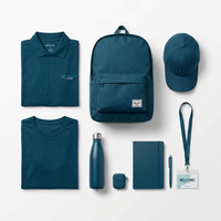Set de Regalo Corporativo Premium de Alta Gama Personalizado: Mochila, Camiseta Polo, Gorra, Termo, Cordón, Cuaderno, Impresión UV en Poliéster