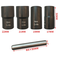 Outils de douille d'extracteur de boulon et d'écrou de roue métrique de 5 pièces de 1/2 pi avec poinçon de dérive