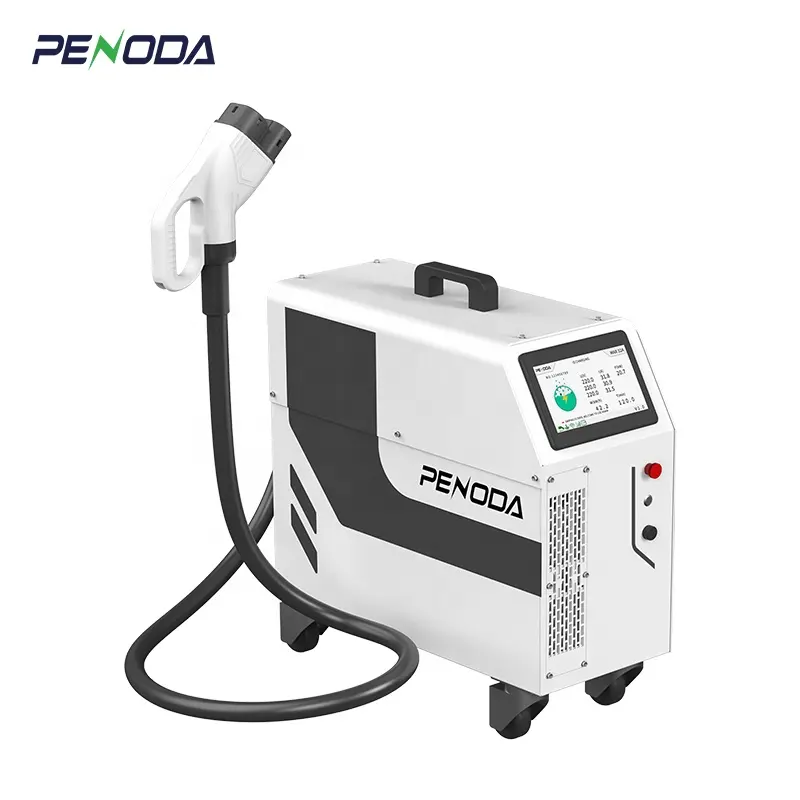 PENODA hızlı mobil taşınabilir elektrikli araç şarj istasyonu LCD tek tabanca ile elektrikli araç şarjı 20 30 40kw Dc GBT CCS 2 mobil şarj için araba