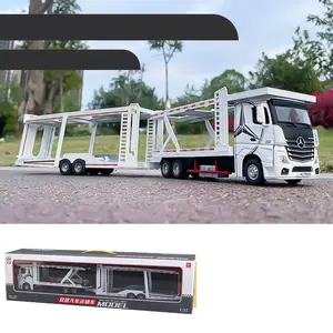 1:24 Actros2層輸送車両トレーラートラック車シミュレート合金車モデルコレクションディスプレイGftおもちゃ卸売