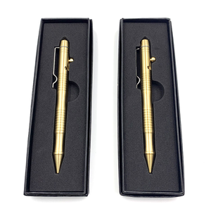 <span class=keywords><strong>Stylo</strong></span> à bille en laiton moderne en or véritable, élément rétro mélangé de luxe, lourd, sceptre de reine gravé, baguette magique en laiton - Product Image 6