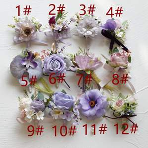Sposa sposo matrimonio evento di fine anno di simulazione artificiale serie viola spilla fiore spalla corpetto fiore fiore - Product Image 2