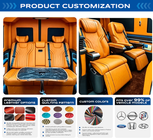 Sièges en cuir personnalisés pour voiture électrique VIP de luxe, sièges de capitaine pour Mercedes-Benz Sprinter, sièges conducteur et passager 2025 - Product Image 4