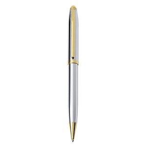 Penna Promozionale in Acciaio Inox Cromato e Ottone, Punta da 0,5mm, Ideale come Regalo, Disponibile Anche con Punta da 0,7mm - Product Image 1