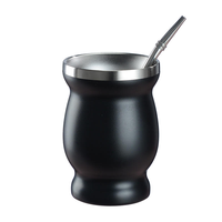 Commerce extérieur de haute qualité nouvelle tasse en acier inoxydable à double paroi de 8oz en forme de gourde avec paille et brosse