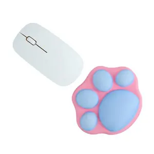Alfombrilla de ratón con soporte para muñeca, alfombrilla ergonómica portátil para ratón, cómoda para muñeca, garra de gato Kawaii