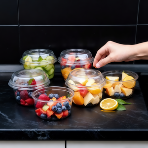 XIEFA Contenitori in Plastica PET da 350ml per Insalata di Frutta con Coperchio Trasparente a Cerniera, Vaschette Trasparenti per Frutti di Bosco Congelati e Verdure - Product Image 5