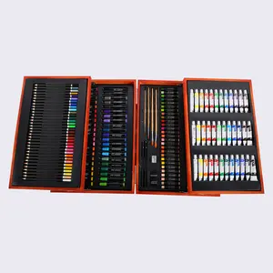 Drawing Kit Factory Directly Provide 175pcs Premium Adult Drawing Art Set Wooden Box Painting Art Set Drawing Art Set