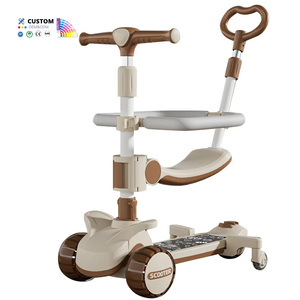 Personalizado OEM ODM 1-12 <span class=keywords><strong>años</strong></span> de edad Scooter multifuncional <span class=keywords><strong>6</strong></span> en 1 deportes al aire libre juguete música luz plegable niños Scooter para niños - Product Image 1