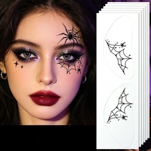 Tatouages temporaires de taches de rousseur chauve-souris noires pour Halloween, autocollants faciaux amovibles, imperméables et faciles à appliquer pour fêtes et jeux de rôle - Product Image 2