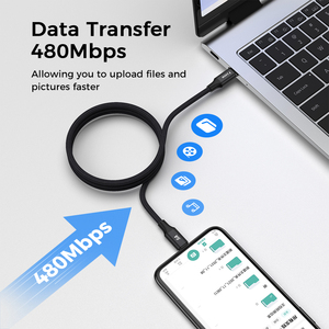 UNIEAN-Câble USB de Type C Tressé à Charge Rapide en Nylon pour <span class=keywords><strong>iPhone</strong></span>, Android 100, Vente en Gros, PD60W 240W 2.0 - Product Image 6