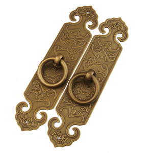 Chinese Style Pure <b>Copper</b> Cabinet Handle Rectangle Pull Ring Durable Furniture <b>Knob</b> - Product Image 5
