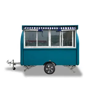 UKUNG Nuovo disegno cibo vendita camion con quattro pezzi di occhiali scorrevole finestra servizio tirato da SUV o berlina