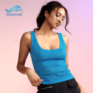 Conception populaire mode encolure dégagée paillettes <span class=keywords><strong>maille</strong></span> 100% Polyester décontracté lumière paillettes brillant beauté recadrée débardeur <span class=keywords><strong>gilet</strong></span> pour les femmes - Product Image 1