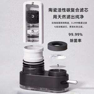Filtre à eau pour robinet en céramique, précision 0,2 mm, filtration en 7 étapes, usage domestique, cuisine - Product Image 1