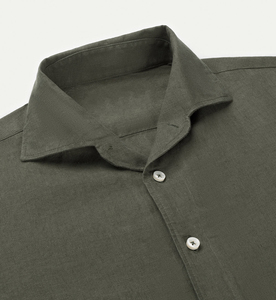 Camicie Eleganti Classiche <span class=keywords><strong>da</strong></span> <span class=keywords><strong>Uomo</strong></span> di Lusso per l'Autunno, Slim Fit, di Alta Qualità, a Maniche Lunghe, con Bottoni, Logo Personalizzabile, 100% <span class=keywords><strong>Lino</strong></span> Tinto <span class=keywords><strong>in</strong></span> Tinta Unita - Product Image 5