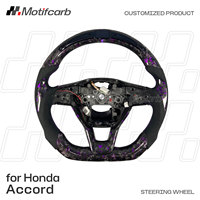 Volant personnalisé en fibre de carbone forgée de couleur violette avec affichage intelligent du régime LED pour Honda Accord Odyssey 10e génération 2018-2024