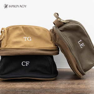 Borsa da Toilette Grande in Tela con Cerniera e Ricamo Personalizzato, Stile Retrò, per Uomo, Personalizzabile con Logo e Nome OEM - Product Image 3