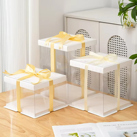 Boîte de gâteau d'anniversaire carrée durable attrayante blanche attrayante et légère la plus vendue
