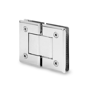 الطريق الأسود زجاج غرفة الاستحمام الحمام الباب الزجاج على الزجاج 180 درجة المفصلي - Product Image 1