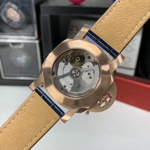 Pa-ner-ai thương hiệu nổi tiếng cổ điển lu-pam01112 màu xanh khâu đơn giản sang trọng cơ khí chuyển động ban đêm ánh sáng đôi đồng hồ nam - Product Image 5