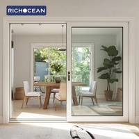 RICHOCEAN Foshan Fabricant de portes coulissantes intérieures à bas prix, portes coulissantes en verre et aluminium pour les pièces