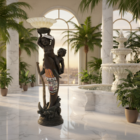 Statue de garçon grec avec dauphin, décoration de jardin et de parc, art décoratif moderne fait main, sculpture