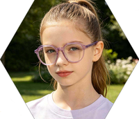 Monture de lunettes optiques en acétate polygonal mignonne pour enfants garçons filles, monture complète pour myopie, sur mesure, en stock
