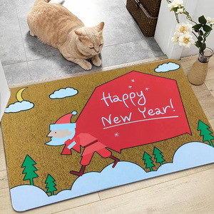 Alfombra moderna minimalista de fibra de coco, diseño novedoso de dibujos animados, 40x60 cm, antideslizante, para uso en la entrada del hogar - Product Image 5