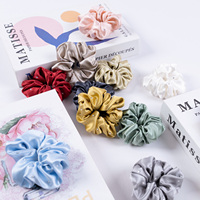Chouchou de luxe en soie de mûrier 30 mommes, couleur unie, 4 cm, accessoire capillaire orné de diamants, bandeau en pure soie, étiquettes personnalisées, faible MOQ