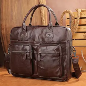 Marrant Men's Genuine Leather Business Office Bags Briefcase for Men Laptop Bags Male Messenger Bag Tote Handbag Briefcase