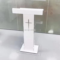 Pupitre de conférence moderne en acrylique noir personnalisé pour écoles, hôtels, supermarchés – Utilisation polyvalente pour bureaux et espaces communs
