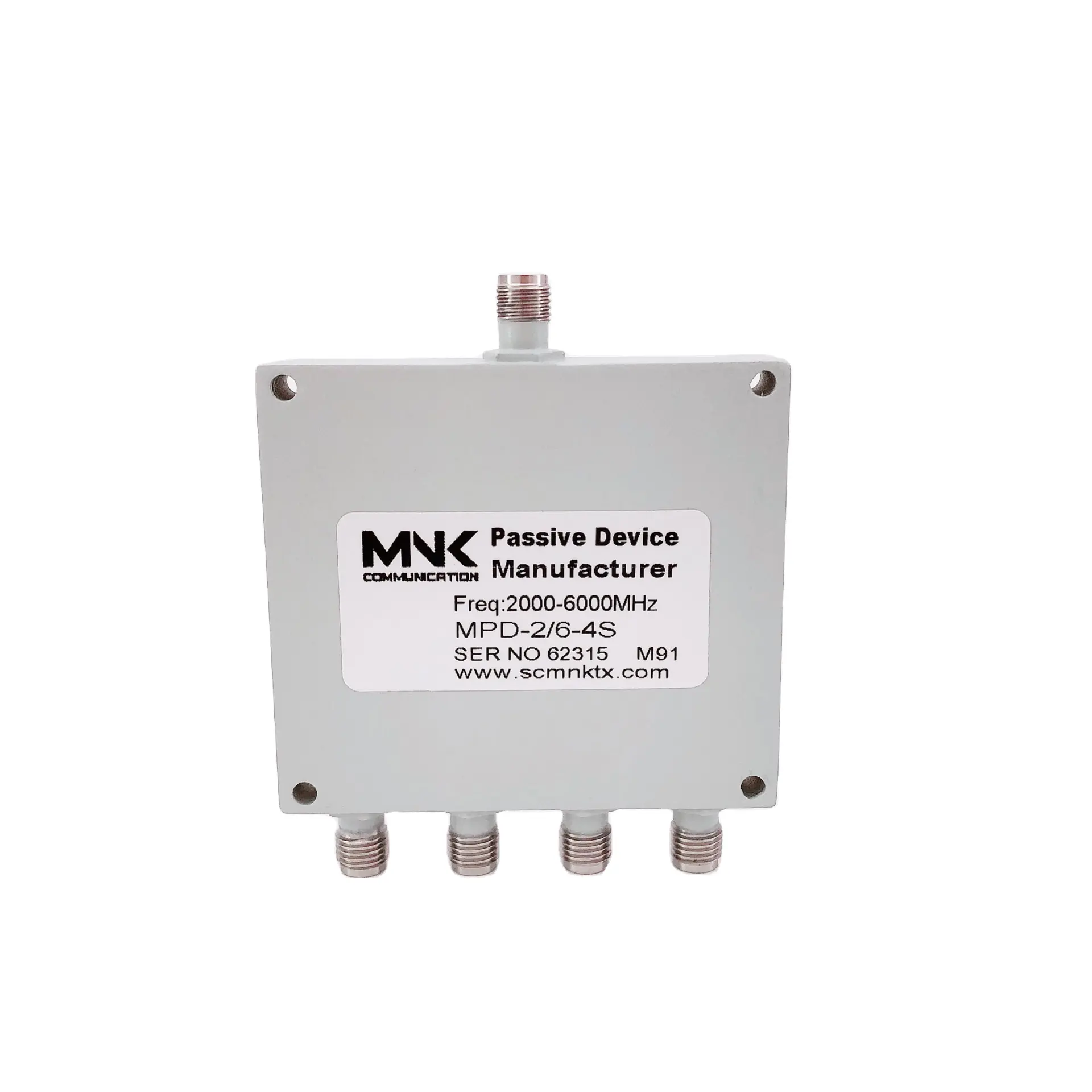 2000-6000MHz 4-Way power Divider Specifications 2/6G 1in4 power distribution combiner
