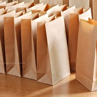 Recycelbarer Kraft papier fett dichter farbiger Brot verpackungs beutel mit Siebdruck für Lebensmittel Industrielle Verwendung Zucker mehl gelee