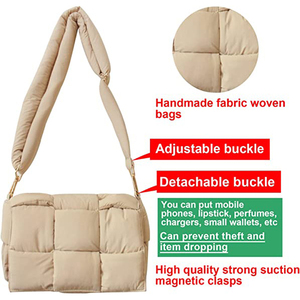 <span class=keywords><strong>Maxi</strong></span> Tote Bag in cotone borsa trapuntata borsa a tracolla imbottita per donna Weekend - Product Image 3