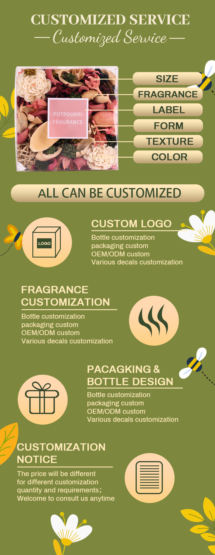 Dried Flower Cotton Colorful Private Label Fragrance Eternal Potpourri For Home Set Gift 9