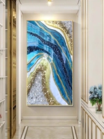 Peintures abstraites modernes de décoration d'intérieur pour salon avec lumière incrustée de diamant peinture porche murale en porcelaine de cristal