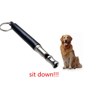 Silbato de entrenamiento para perros, de metal negro, con llavero, para suministros de entrenamiento de mascotas. - Product Image 3