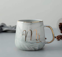 Ensemble de tasses à café en céramique, couleur marbre changeante, jetables, café, Boss Lady rose, chauffe-tasse intelligent en porcelaine