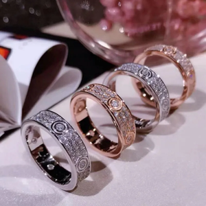 Кольцо Fealux High Quality Iced Out для мужчин и женщин, из стерлингового серебра 925 пробы с муассанитом VVS, полностью инкрустированное, в стиле «Звездное небо», свадебное, с покрытием из 18-каратного золота, с бриллиантами - Product Image 6