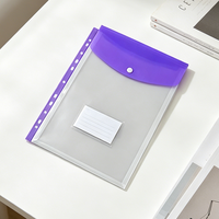 Porte-documents extensible transparent en PP A4, pochettes pour agrafes, classeurs à 11 trous, bouton-pression, poche pour étiquettes, imperméable