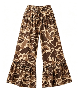 <span class=keywords><strong>Pantaloni</strong></span> <span class=keywords><strong>a</strong></span> Zampa Larghi da Donna con Stampa Camouflage, Vita Elastica, Stile Casual Boho, <span class=keywords><strong>Pantaloni</strong></span> <span class=keywords><strong>Palazzo</strong></span> - Product Image 5