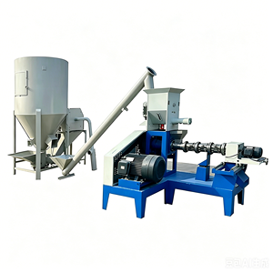Línea de Producción de Alimentos Flotantes para Peces, Maquinaria para Fabricar Alimentos para Bagre y Camarones, 1tph, con Trituradora, Mezcladora, Extrusora y Secadora - Product Image 1