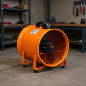 Ventilateur cylindrique Vevor 10 pouces 350W, souffleur industriel électrique portable, ventilateur d'extraction pour atelier avec roulement à billes, sur pied - Product Image 2