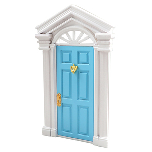 <span class=keywords><strong>Maison</strong></span> de poupées en bois, 20 cm, 1:12, double colonne, 6 portes colorées, DIY bricolage - Product Image 6