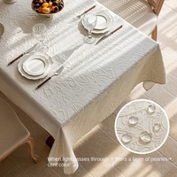 Nappe de table jacquard florale vintage française personnalisable, imperméable, résistante à l'huile et à la chaleur pour un usage domestique
