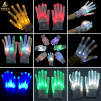 Gants lumineux LED multicolores, pointes des doigts lumineuses pour les festivals de danse, les soirées, les spectacles