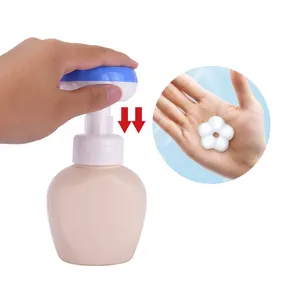 Dispensador de sabonete para as mãos em forma de flor, garrafa de espuma plástica HDPE de 250ml e 300ml com bomba de espuma, sabonete líquido